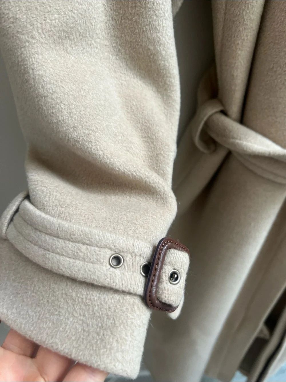 Ralph Lauren Double-Breasted Wool Belted Trench Coat vintage L/XL - Picture 5 of 11
